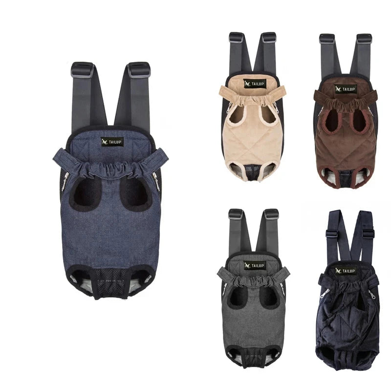 CozyCarrier™ Denim & Plush Pet Backpack