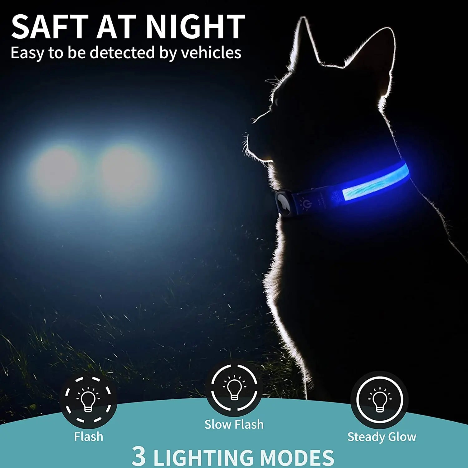 GlowTrack™ AirTag LED Dog Collar