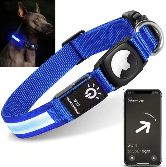 GlowTrack™ AirTag LED Dog Collar